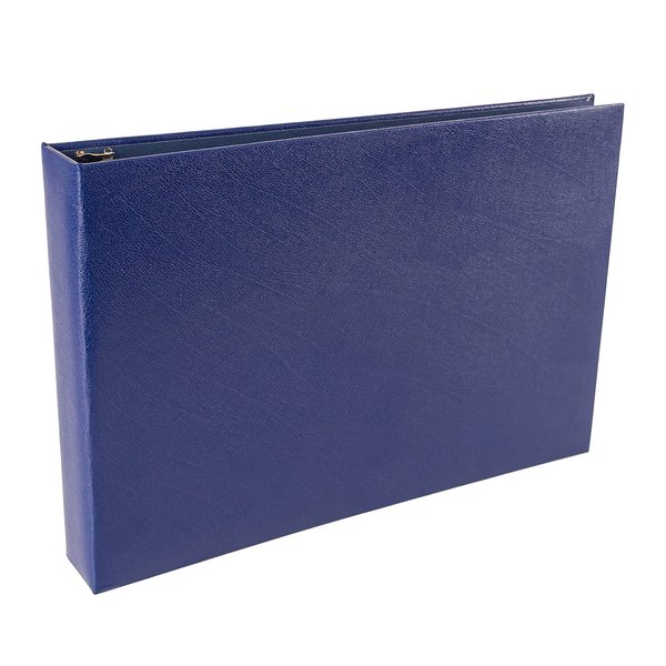 Better Office Products 7 Ring Executive Check Binder with Zipper Pouch, Blue Textured Cover, for 9 x 13" 3 Per Page Business Checks, 600 Check Capacity Checkbook Holder,