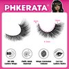 Lashes Natural Look Cat Eye False Eyelashes Mink Fluffy Fox Eye Lashes Wispy 15mm 6D Volume Strip Fake Eyelash Extension Look by PHKERATA, 7 Pairs Pack