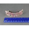 Pink Cream Black barrette plastic marbled rectangle hair clip accessory 3.75 inches long over the curve