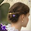 Rustark 40 Pcs Purple Crystal Hair Pins Rose Flower Rhinestone Hair Clips U Shaped Hair Pins Bobby Pins Bun Hairpins for Wedding Bridal Women Hair Jewelry Accessories with Storage Case
