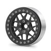 MORLORDY 4PCS RC 2.2 Beadlock Wheels Aluminum Alloy 2.2 inch Wheel Hubs Rims For 1/10 Scale RC Crawler Car SCX10 SCX10 II 90046 SCX10 III AXI03007 D90 TRX4 CC01 Upgrades - Black