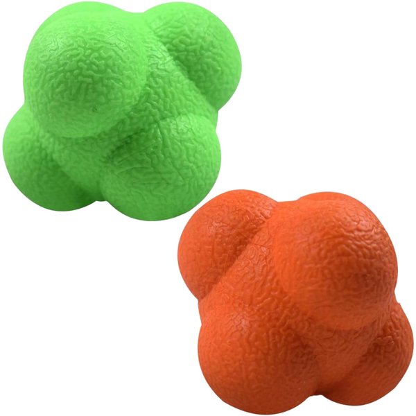 AIRLAXER Reaction Ball,Reflex Ball for Hand Eye Coordination Training,2.83 inch,Pack of 2-Orange,Green