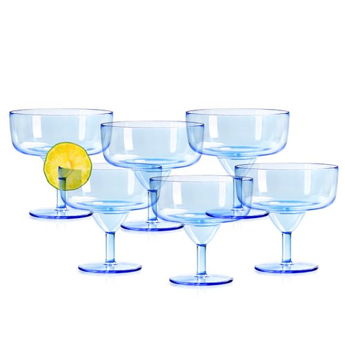 Blue Martini Glasses Set6 Colored Plastic Champagne Glasses 13oz Shatterproof Wine Glasses Blue Cocktail Glasses Unique Martini Glasses Plastic Blue Wedding Decorations For Birthday Bar