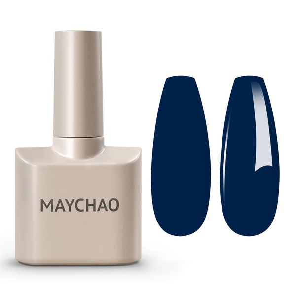 MAYCHAO 15ML Blue Gel Nail Polish 1Pc Navy Blue Gel Polish Soak Off UV LED Nail Polish Nail Art Starter Manicure Salon DIY at Home, 0.5 OZ