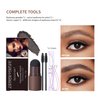 Eyebrow Stamp Stencil Kit, Eyebrow Shaping Kit with 12 pair Reusable stencils, Long-Lasting, Waterproof eyebrow powder for women (Blonde)