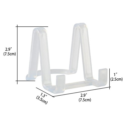 Plate Stands for Display - Plastic Easel Stand Plate Holder Display Stand Picture Frame Stand for Pictures | Photo|Decorative Plate |Dish | Tabletop Art - 3 inch-Clear