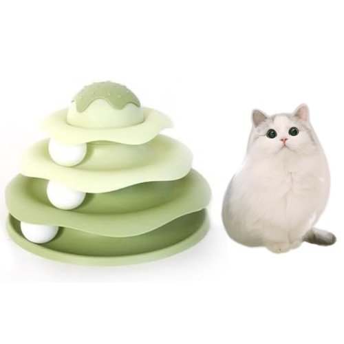 CLGoods 3-Tier Cat Track Toy, Ice-Cream Track Pet Toy
