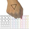Triangle Witch Symbol Water Wicca Element Temporary Tattoo Water Resistant Fake Body Art Set Collection - Red (One Sheet)