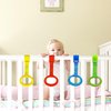 codree 4 Pcs Baby Playpen Pull up Rings- Baby Crib Pull up Rings- Baby Walking Exercises Assistant Rings- Baby Bed Stand Up Rings Baby Cot Hanging Rings for Infant Baby Toddler