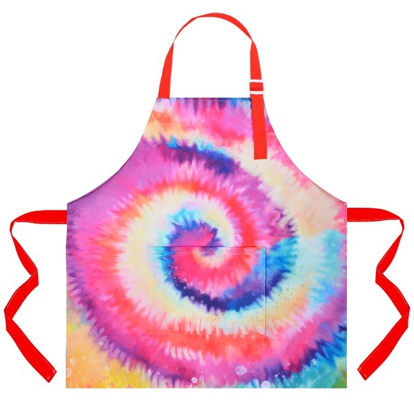 Fiodrimy Kids Apron, Kids Art Apron Girls Boys Painting Apron with Pockets Adjustable for Cooking Baking Gardening School Kitchen Tie Dye