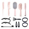 13pcs Hair Brush Set With Rat Tail Comb Fish Handle Wide Comb Detangling Hairbrush Women Chirstmas Gifts Salon Hair Styling Tool Partner At Home Straight And Smooth Paddle Brushes Pink
