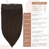 Wire Hair Extensions, 16 Inch 80g Fish Line Hair Extensions Clip in Hair Extensions Dark Brown, Fshine Remy Hair Extensions Real Human Hair Straight Hair Invisible Line