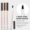 Eyebrow Tattoo Pen, Microblading Eyebrow Pencil, with a Micro-Fork Tip Applicator, Create Natural Looking Eyebrows, Easy to Use and Stays All Day (Chestnut)