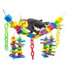 SunGrow Parrot Toy, 19" x 7.5", Colorful Wooden Beads and Metal Chain Link Hanger, Multicolored, 1 Pc per Pack