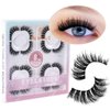 INMISS Air Lash 3D Mink Full Fluffy Wispy Mink Lashes Volume with Invisable Clear Band 8 Pairs 18mm Long Eyelashes Natural Look