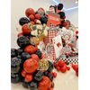 Red and Black Balloon Garland Kit, 114PCS Red Black and Gold Balloon Arch, 4 Sizes Black Red Balloons for Casino Theme Party Decorations Graduation New Year Party Wedding Birthday Decorations