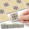 iLAND Dollhouse Flooring on 1/12 Scale 1/6 Scale, Miniature Dollhouse Accessories, 60pcs Double-Sided Dollhouse Floor Tiles (60pcs Noble Swords in Vines & Twill Marbeling)