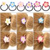 Beaupretty 12pcs Plumeria Hair Tie Hawaiian Elastic Hair Rope Flowers Ponytails Bands Hair Accessories for Women Girls