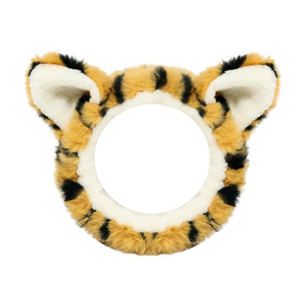 yueton 1 Pack Cute Tiger Face Wash Headband Hairband Cartoon Makeup Headbands Coral Fleece Elastic Headband for Washing Face Beauty