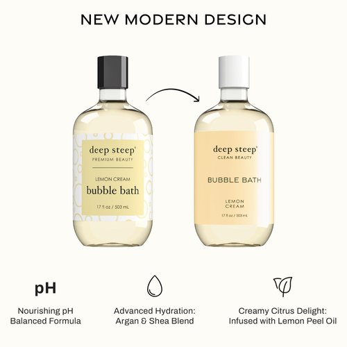 Deep Steep Bubble Bath, 17oz (Lemon Cream)