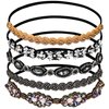 Teenitor Elastic Beaded Headbands, 5pcs Beads Headband,Jewels Headband,Crystal Rhinestone Headband for Women Girls