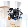 Congratulations MSW Cake Topper, Congrats Grad/Master of Social Work Cake Decor, Class of 2024 College Graduation Party Decorations Supplies, Black Glitter
