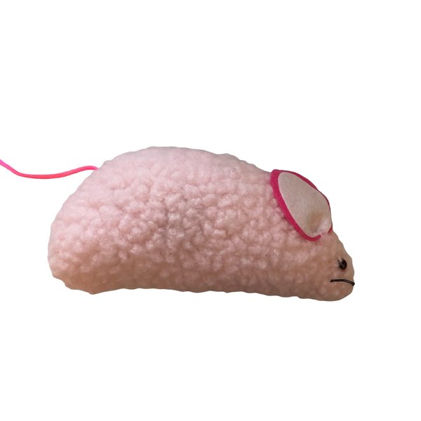 Vo-Toys Perty n Pink Fleece Mouse 8in Cat Toy