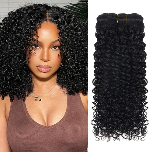 LANWIUKU Curly Clip in Hair Extensions Real Human Hair 3B 3C Curly Hair Clip in Extensions for Women 10pcs 120g Jerry Curly Clip ins Brazilian Human Hair Curly Clip in Extensions (12 Inch)