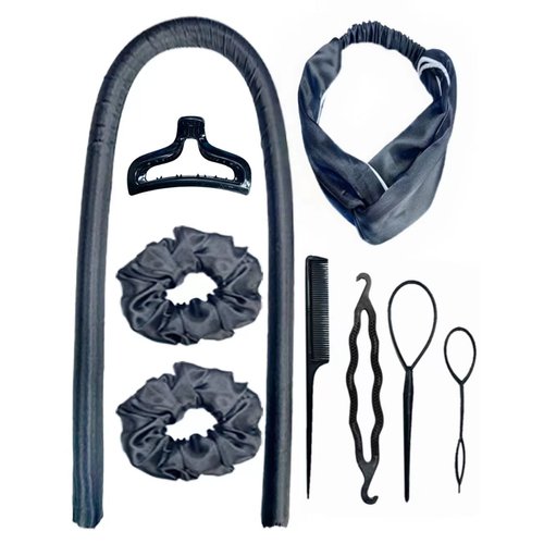 9 Piece Set， Heatless Hair Curler，Heatless Curling Rod Headband，Satin Heatless Curling Set，Heatless Curls,Satin Hair Curler，No Heat Curling Headband，Satin Heatless Curling Set，Heatless Curl