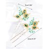 Brihasory Green Gold Bridal Hair Pins 2PCS Wedding Hair Pieces for Brides, Handmade Crystal Hair Clip for Women Hair Accessories, Daily Party Prom Hair Decoration Bridesmaid Gifts(Green)
