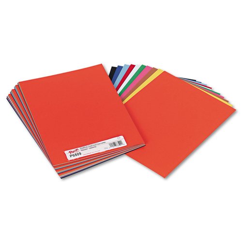 Pacon P6509 Peacock Sulphite Construction Paper, 76 lbs, 9 x 12, Assorted, 50 Sheets/Pack