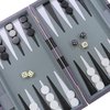 Backgammon Set - Classic Board Game with Premium Leather Case - Portable Travel Strategy Backgammon Game Set for Adults, Kids - Suitable as (11inch, Gray)