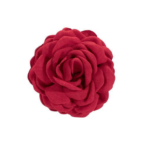 Rose Flower Women's Fabric Charm Hair Clips - Octopus Strong Grip Non-Slip Jaw Clips for Thick and Medium Hair, Big Claw Hair Accessories 1pc (Red)