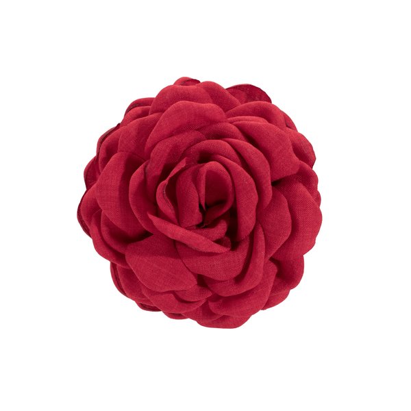 Rose Flower Women's Fabric Charm Hair Clips - Octopus Strong Grip Non-Slip Jaw Clips for Thick and Medium Hair, Big Claw Hair Accessories 1pc (Red)