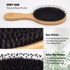 JDY Brush Boar Bristle Hair Brushes Bamboo Hair Brush Set for Women Men and Kids with Short Long Curly Wavy Thick Hair Smoothing Frizzy Hair Restore Hair Shine