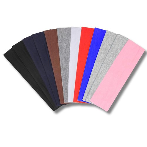 Headbands for Women Pack of 12, Non Slip Latest Hair Accessories for Women, Elastic Head Bands for Women's Hair, Cotton Fabric Sweat Headbands for Yoga, Running & Sport (Assorted Colors)