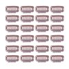 24 pcs/lot 32mm 9-teeth Metal Wig Clips Wig Hair Extension Clips with Rubber Snap Clips for Hairpiece Wig Accessories Clips (Light Brown)