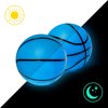 Botabee 5-Inch Glow in The Dark Small Basketball - 2 Pack Exciting Glowing Basketball Toys for Mini Hoops - Soft and Lightweight for Kids - Durable PVC Bouncy Balls - Easy-Grip Design - Blue
