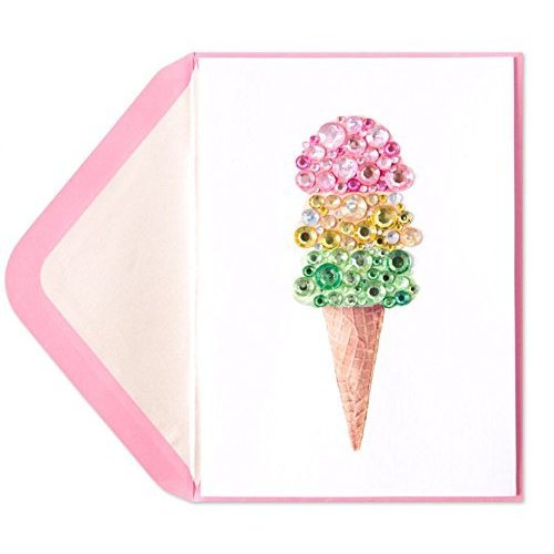 Papyrus Birthday Card Jeweled Ice Cream