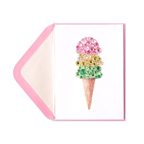 Papyrus Birthday Card Jeweled Ice Cream