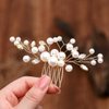 Foyte Wedding Pearl Hair Comb Bridal Rhinestone Hair Clip Gold Crystal Hair Piece Bridesmaid Hair Accessories for Women and Brides