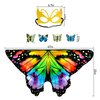 Niurui Kids Fairy Butterfly Wings Costume for Girls Halloween Toddler Dress Up Play Costumes with Butterfly Hair Clip Mask Christmas Party Favors Gifts（Rainbow）