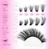 Fluffy Lash Clusters Wispy 12-20mm Cluster Eyelash Extensions 200D Thick Volume Individual Lashes D Curl Eyelash Clusters 260pcs DIY Lash Extension for Beginners by ALPHONSE