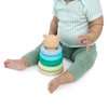 Ingenuity: ity by Ingenuity Cutie Stacks, 4 BPA-Free Rings, Faux Wood Stand, Bear Topper, Unisex, for Ages 6 Months and Up - Nate