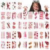 265 PCS 40 Sheets Fake Scars Temporary Tattoos, Horror Realistic Wound Stitch Face Body Makeup Zombie Sticker, Cosplay Masquerade Prank Scary Halloween Party for Kid Women Men Boys Girls