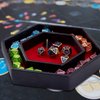 SIQUK Dice Tray with Lid Hexagon Dice Rolling Tray Dice Holder for Dice Games Like RPG, DND and Other Table Games, Red