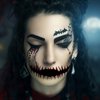 Generic Halloween Temporary Horror Scary Mouth Tattoo Stickers Women Adults Makeup Face Funny Decorations Accessories Masquerade Party Props