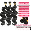 Body Wave Bundles Human Hair 18 20 22 Inch Brazilian Body Wave Human Hair 3 Bundles Natural Black Virgin Human Hair Extensions Unprocessed Wavy Human Hair Bundles for Women