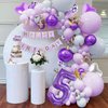 40 Inch Purple Number 6 & Mini Crown Balloon for Birthday Party Decorations, 6th Birthday Party Decorations Purple Theme Party Balloons Decorations Supplies