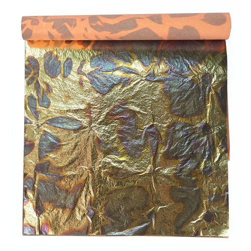 Barnabas Blattgold: Variegated Gold Leaf Sheets for Crafts - Color Light Blue Gold Leaf - 25 Sheets, 5.5 inches Booklet Foil Sheets - Craft Gold and Metal Leaf